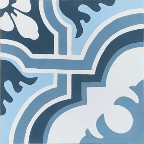 Zementfliese 5210| Diverse Blautöne